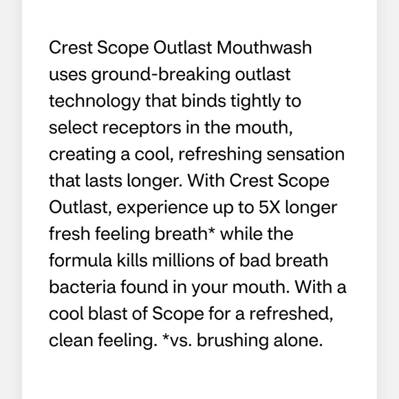 ⭐4/$15 Crest Scope Outlast Mouthwash Mint - Picture 6 of 7